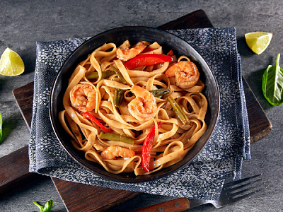 Лапша Удон с кальмаром и креветками, 250 гр.
