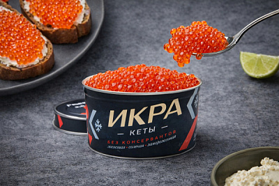 Икра лососевая сол/мор Кета 125 гр ал/б  (Укинский Лиман)