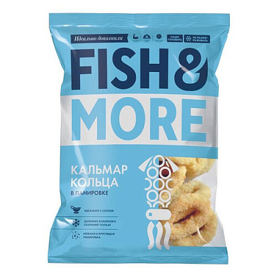 Кальмар кольца в панировке п/ф с/м  0,5кг шт (Fish&More)